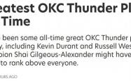 体育彩票-冠军+忠诚至上！美媒：最新雷霆队史十大巨星排名，亚历山大第一