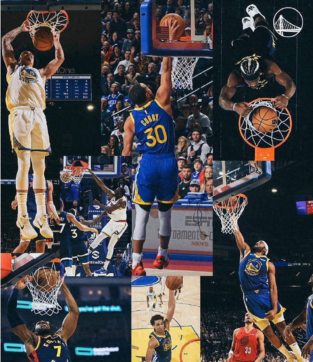 勇士官方晒球员扣篮集锦,两名替补入选引发争议