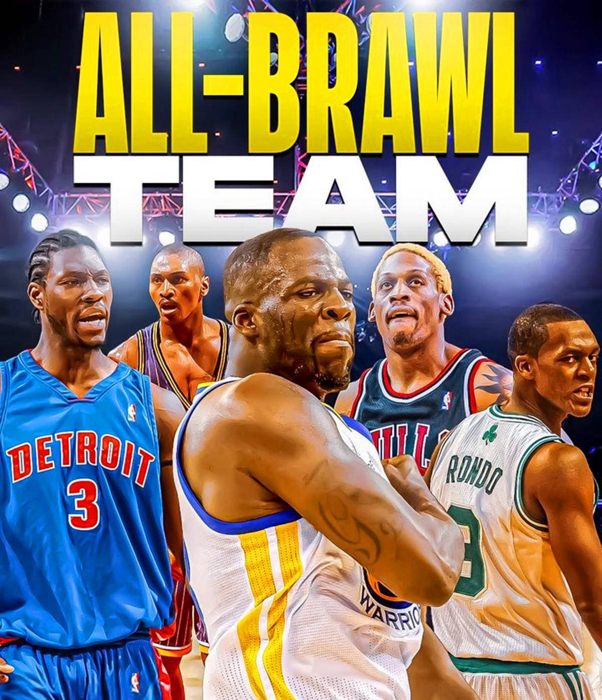 NBA历史最佳打架阵容揭晓,阿泰入选兰比尔落选